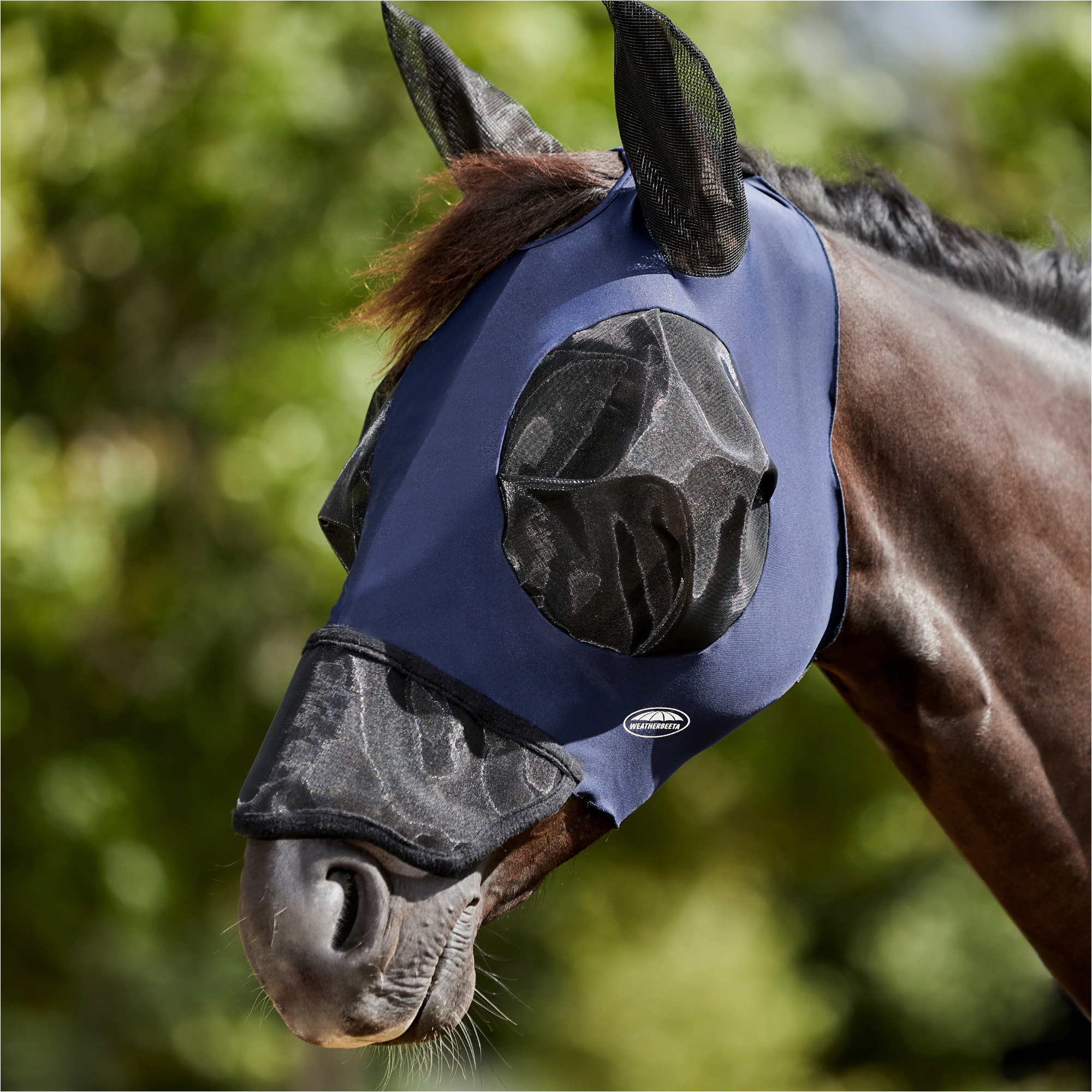 2025 Weatherbeeta Comfitec Luxe Bug Eye Saver With Ears And Nose 1018289 - Navy